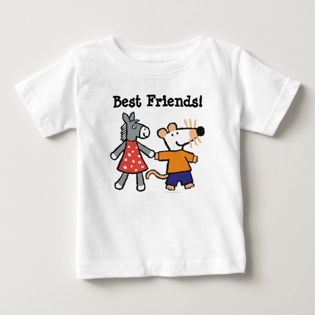 Best Friends Maisy and Dotty Hold Hands Baby T-Shirt (Front)