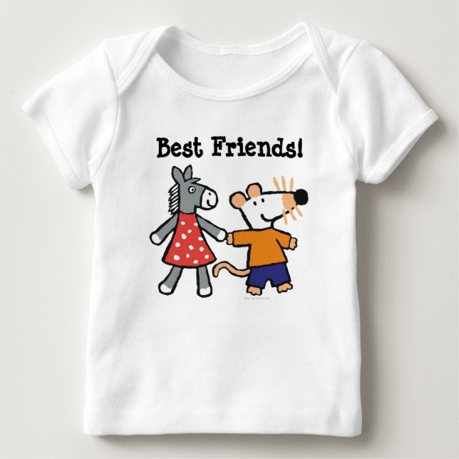 Best Friends Maisy and Dotty Hold Hands Baby T-Shirt (Front)