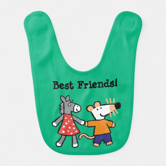 Best Friends Maisy and Dotty Hold Hands Bib (Front)