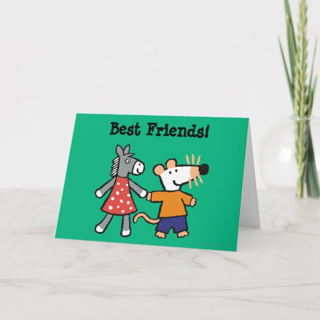 Best Friends Maisy and Dotty Hold Hands Card (Front)