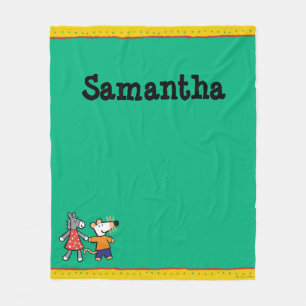 Best Friends Maisy and Dotty Hold Hands Fleece Blanket