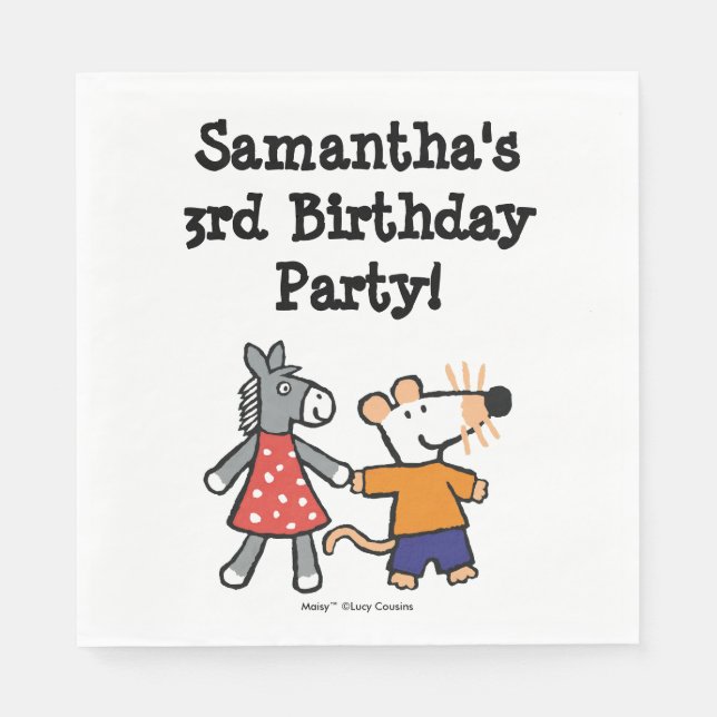 Best Friends Maisy and Dotty Hold Hands Paper Napkins (Front)