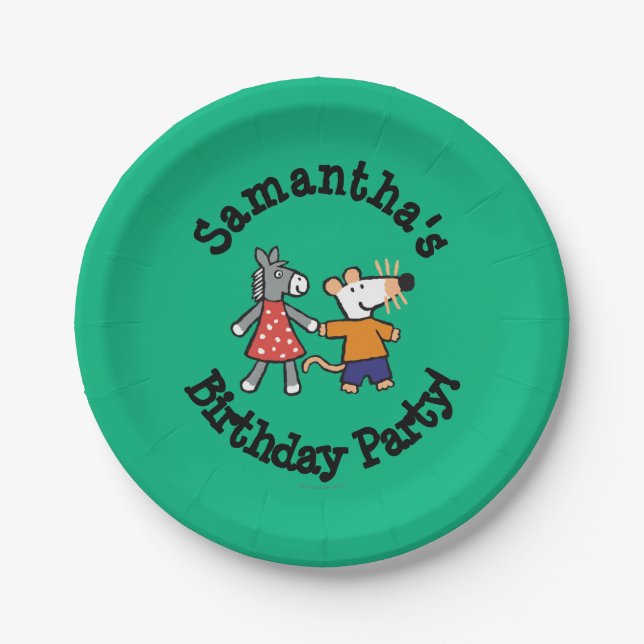 Best Friends Maisy and Dotty Hold Hands Paper Plates (Front)