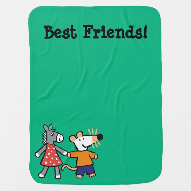 Best Friends Maisy and Dotty Hold Hands Stroller Blanket (Front)