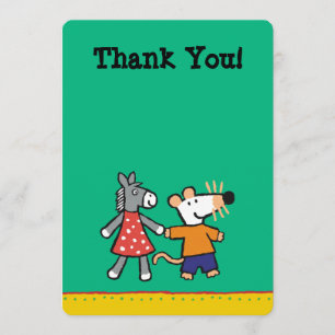 Best Friends Maisy and Dotty Hold Hands Thank You Card