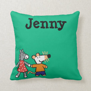 Best Friends Maisy and Dotty Hold Hands Throw Pillow