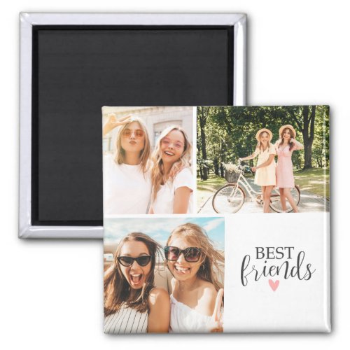 Best Friends Modern Chic BFF Script Photo Magnet