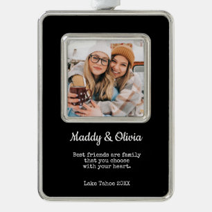 Best Friends Modern Photo Collage   BFF Christmas Ornament