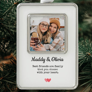 Best Friends Modern Photo Collage   BFF Christmas Ornament