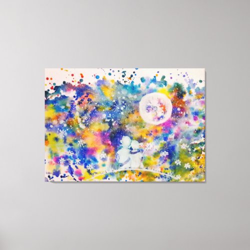 Best Friends Moon Dream Canvas Print Painting Art