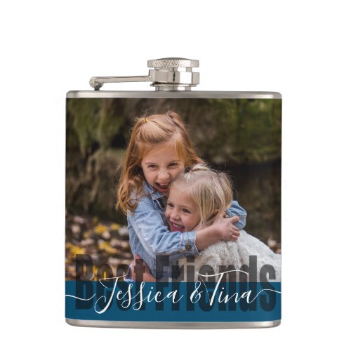 Best Friends Name and Photo Flask