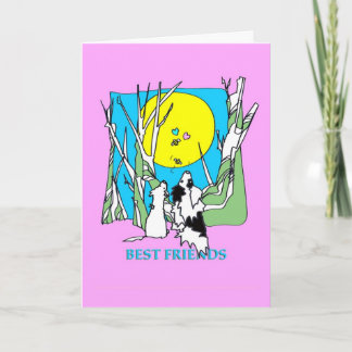 Best Friends-On Pink Holiday Card