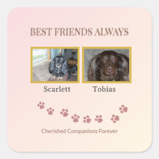 Best Friends Pawprint Square Sticker