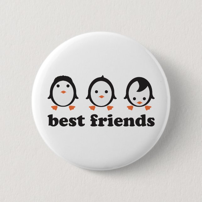 best friends - penguins button (Front)