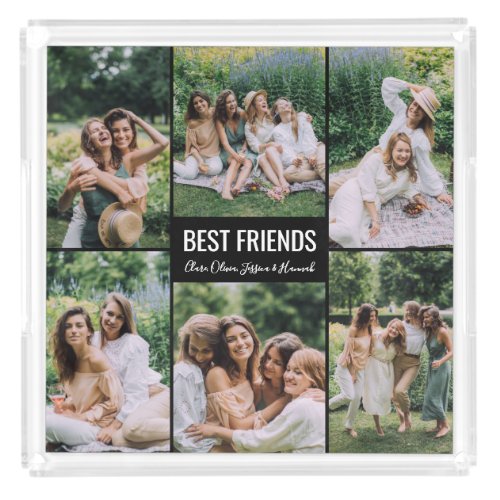 Best Friends Personalized Photo  Acrylic Tray