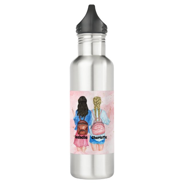 Best Friends Personalized   Stainless Steel Water Bottle (Left)