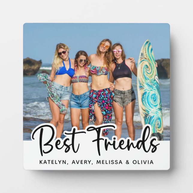 Best Friends Personalized Trendy Friendship Photo  Plaque (Front)