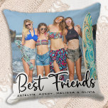 Best Friends Personalized Trendy Friendship Photo Throw Pillow<br><div class="desc">Celebrate your best friend and friendship with a custom photo collage keepsake pillow. Whether it's a birthday or Christmas , this best friends pillow is a wonderful gift that will be treasure for years to come. Pillow is double sided so you can do different photos on each side . Front...</div>
