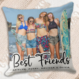 Best Friends Personalized Trendy Friendship Photo Throw Pillow
