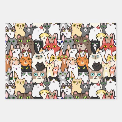 Best Friends Pet Cats and Dogs Gift Wrapping Paper