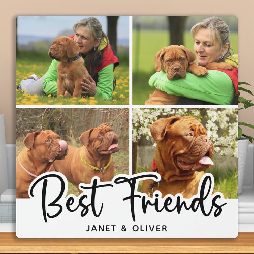 Best Friends Pet Dog White Photo Collage Plaque