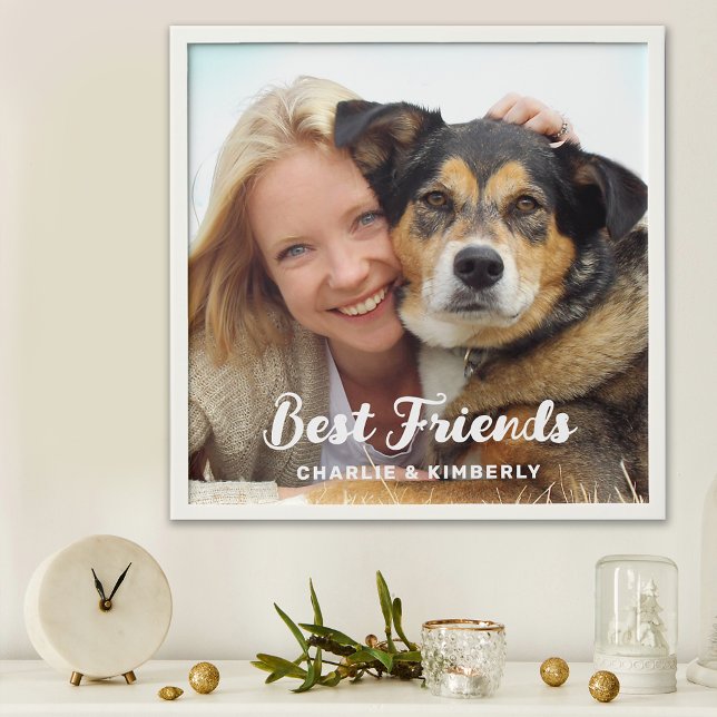 Best Friends Pet Photo Personalized Dog Lover  Peel And Stick Photo Tile (Creator Uploaded)