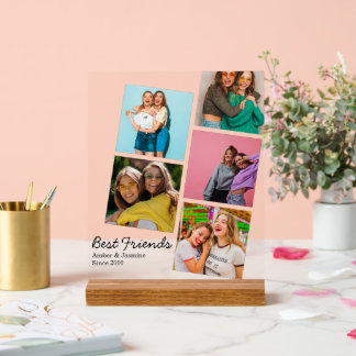 Best Friends Photo Acrylic Gift Stand Display