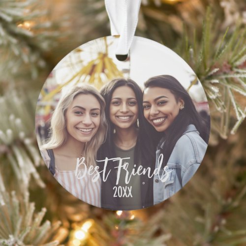 Best Friends Photo BFF Holiday Christmas Ornament