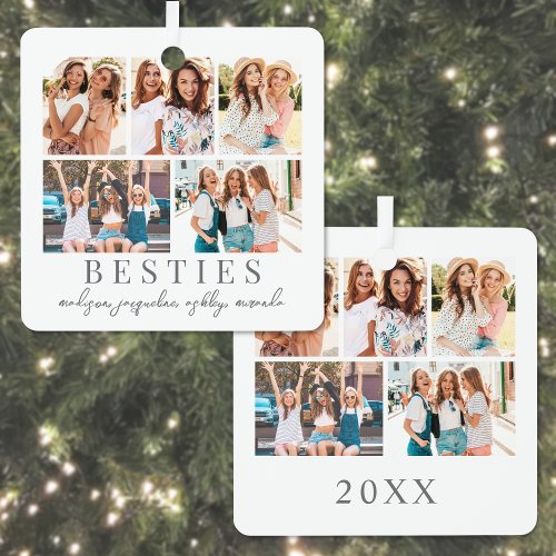 Best Friends Photo Christmas Metal Ornament