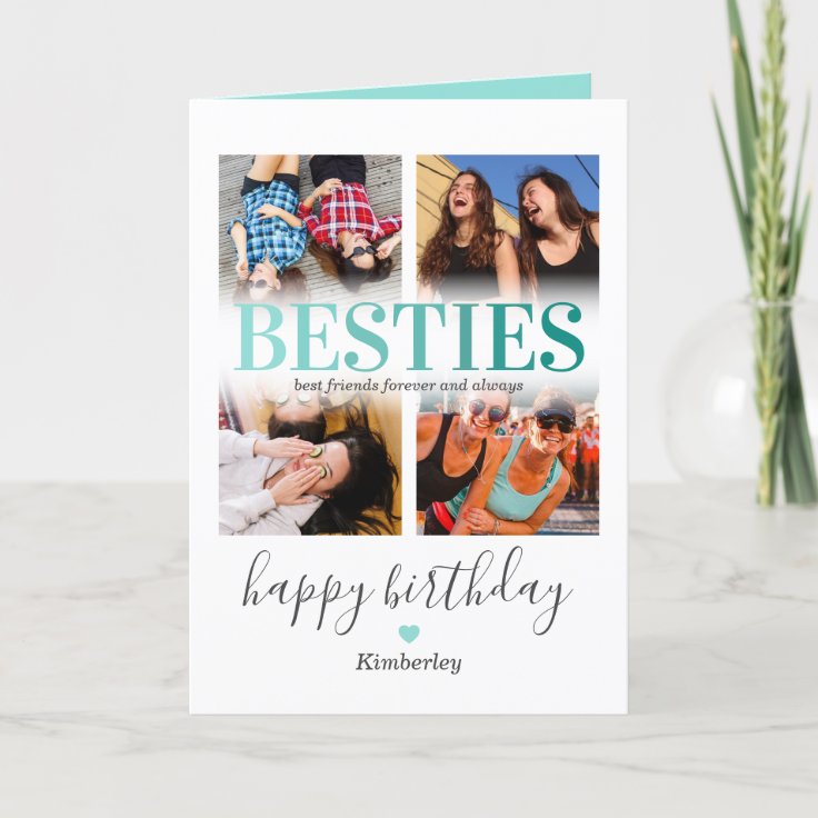 Best Friends Photo Collage Birthday Card | Zazzle