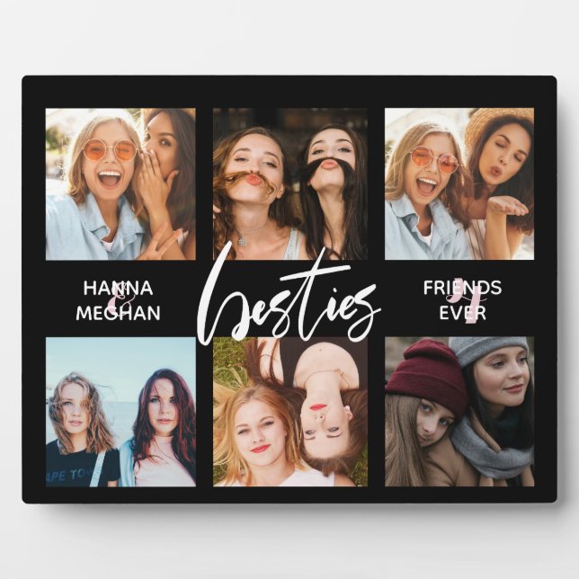 Best friends Photo collage Black Plaque (Front)