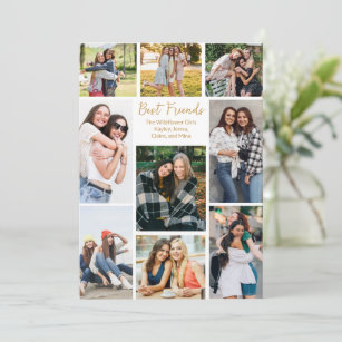 Best Friends Photo Collage Cute Personalized Card