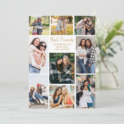 Best Friends Photo Collage Cute Personalized Card