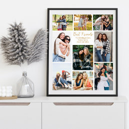 Best Friends Photo Collage Cute Personalized Poster