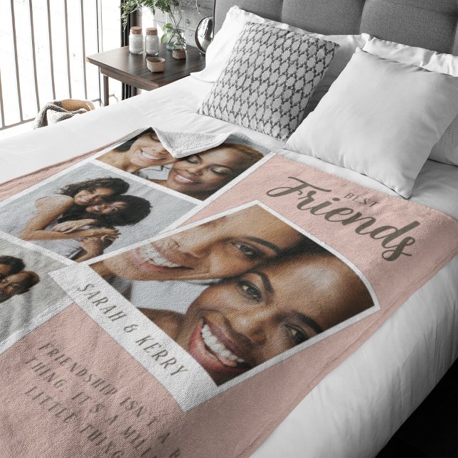 Best Friends Photo Collage Fleece Blanket (Creator Uploaded)