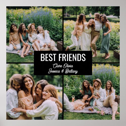 Best Friends Photo Collage Poster