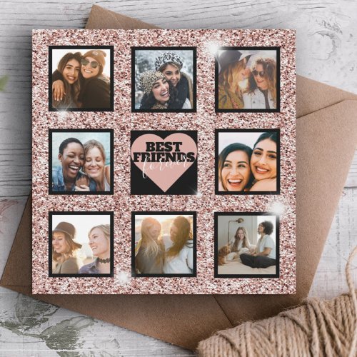 BEST FRIENDS Photo Collage Rose Gold