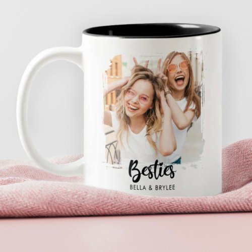Best Friends Photo Collage Two-Tone Coffee Mug