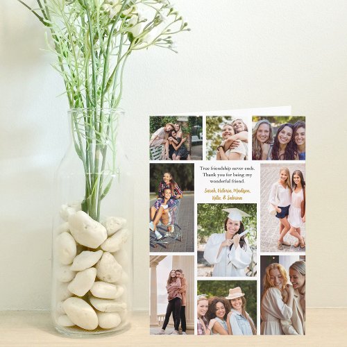 Best Friends Photo Collage with Custom Quote Card
