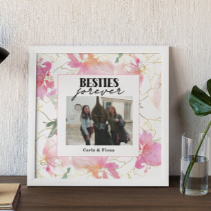 Best friends PHOTO Gift Pink Poster