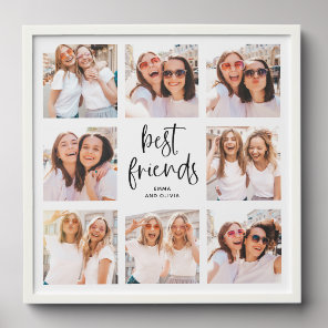 Best Friends Photo Grid | Black and White Script Peel And Stick Photo Tile
