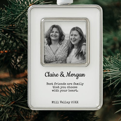 Best Friends Photo Holiday Christmas Ornament 