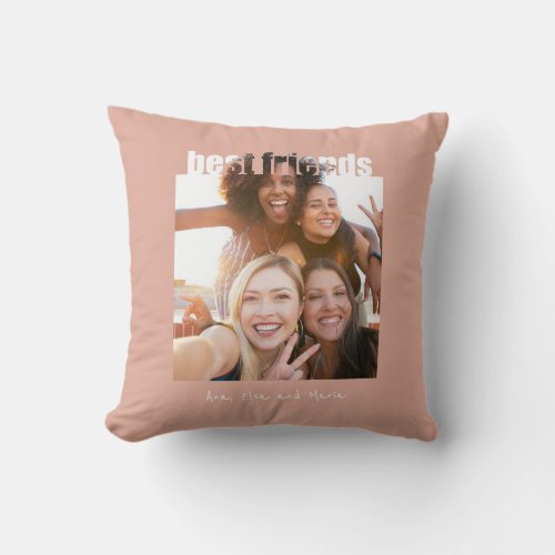 Best Friends Photo Modern Bff Besties Friendship T Throw Pillow