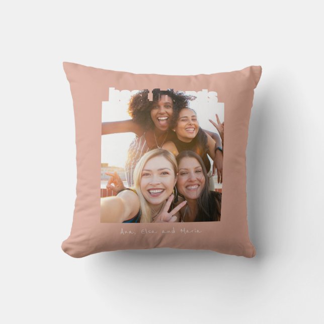 Best Friends Photo Modern Bff Besties Friendship T Throw Pillow (Front)