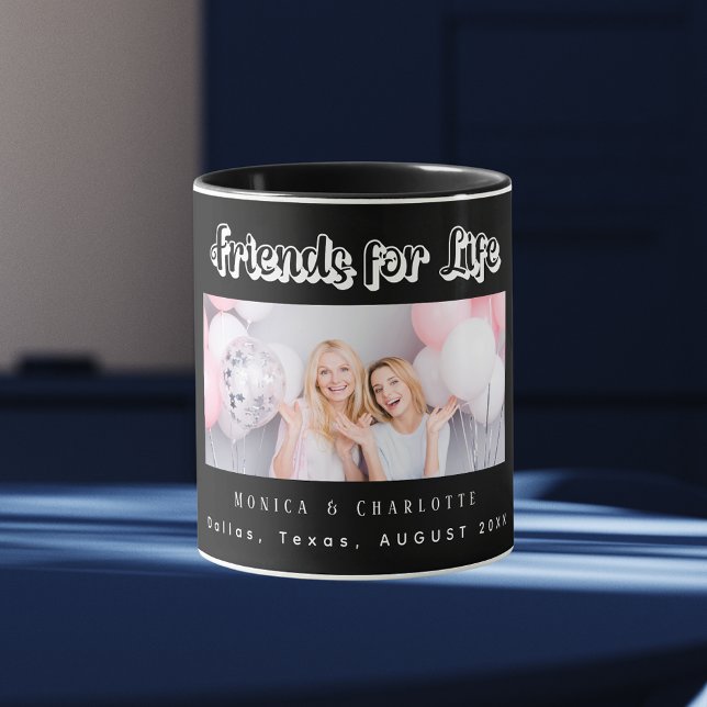 Best Friends photo names black white Mug (Creator Uploaded)