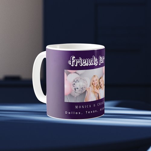 Best Friends photo names purple Coffee Mug