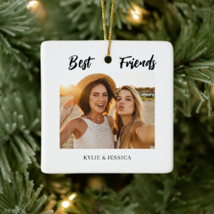 Best Friends Photo Personalized Ceramic Ornament