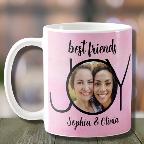 Best Friends Photo Pink  Coffee Mug