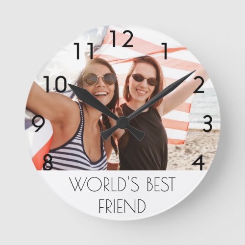 Best friends photo round clock