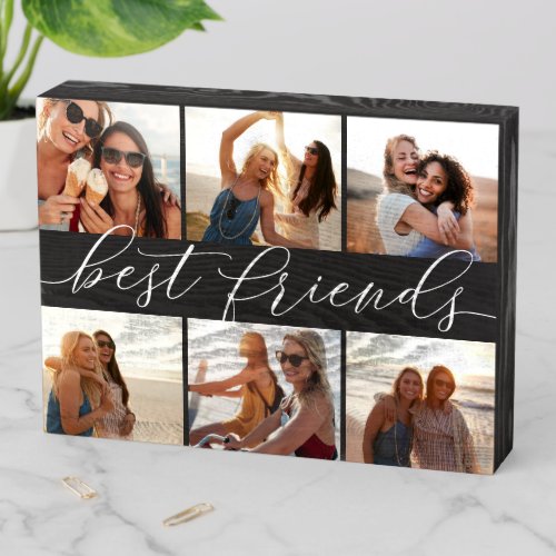 Best Friends Photo Rustic Photo Collage Wooden Box Sign